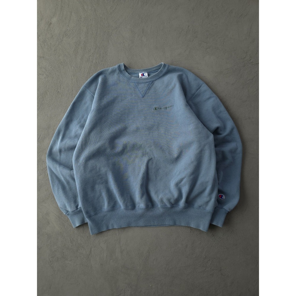 Vintage 90s Y2K Champion Blue Crewneck Sweatshirt Cotton L